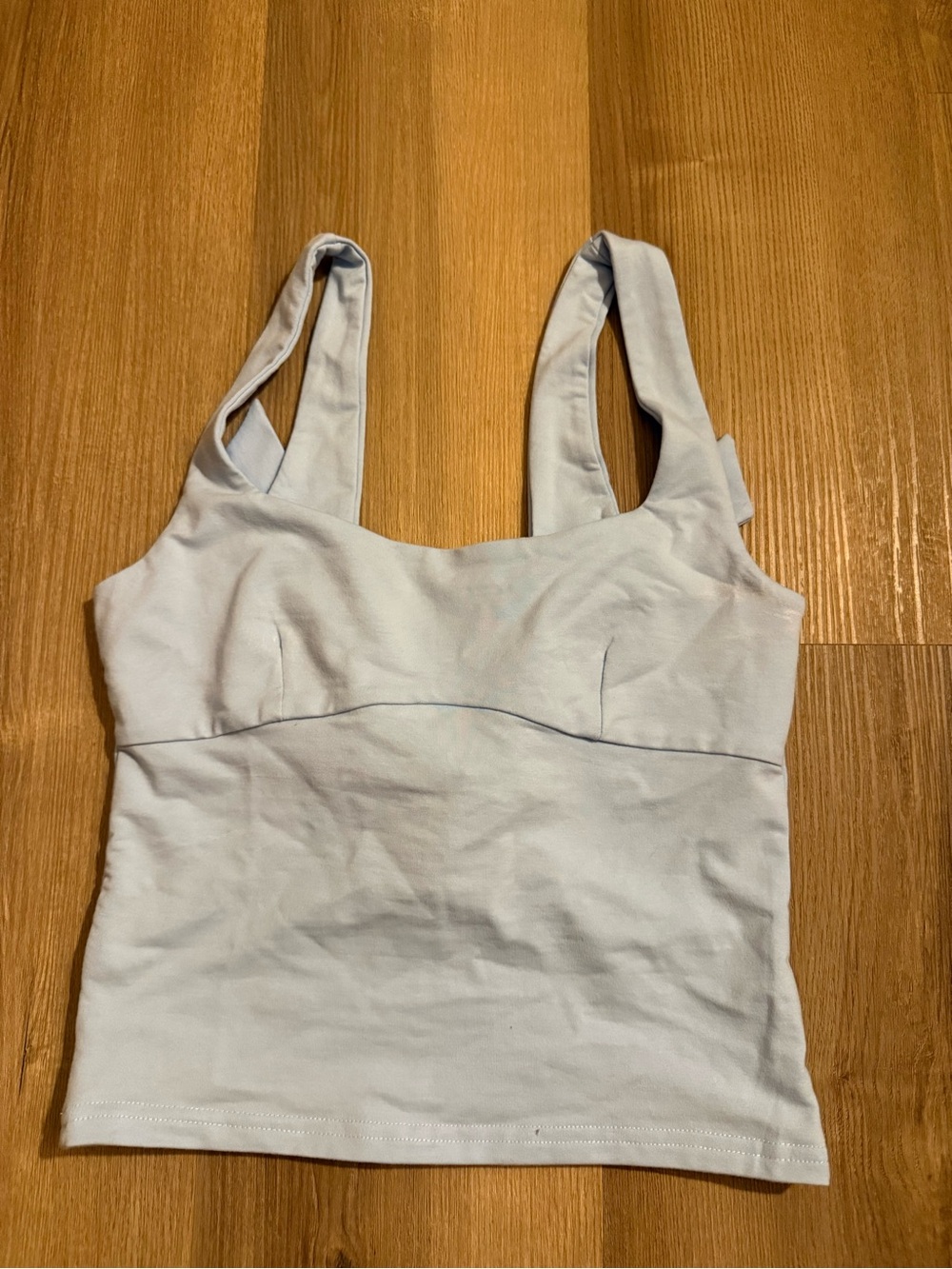 Edikted Light Blue Ribbed Cropped Tank